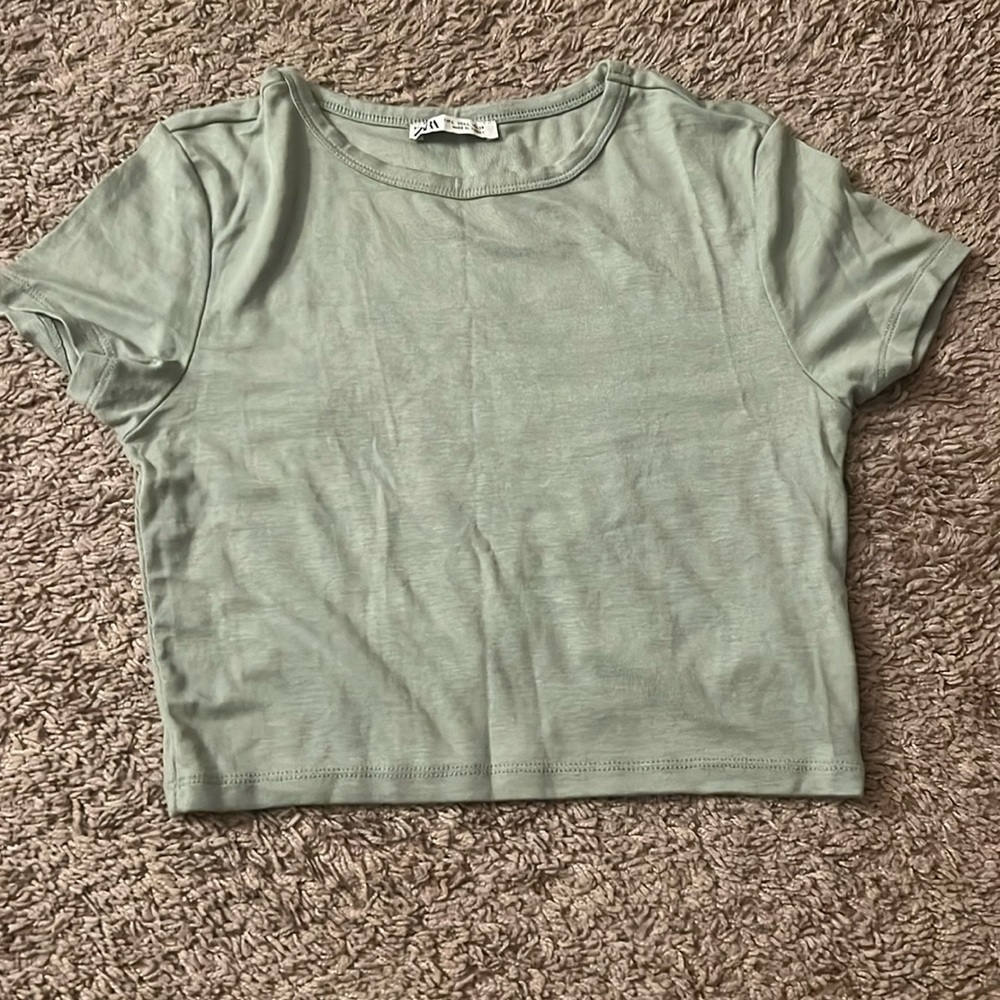 Pastel green Zara crop top